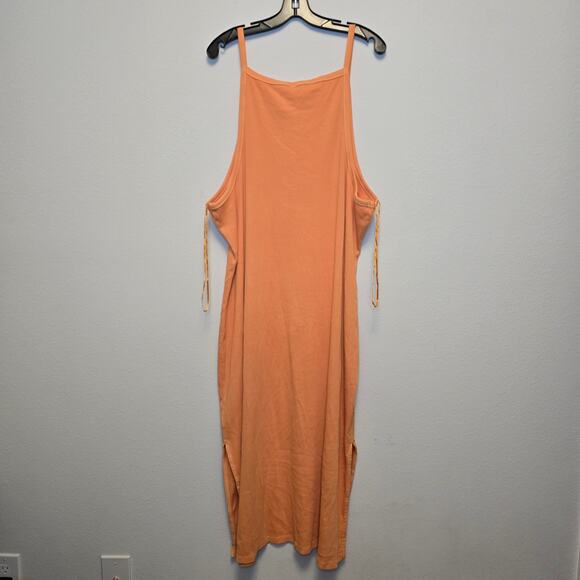 Old Navy Women's Orange Ribbed Lightweight Sleeveless Maxi Dress Plus Size 4X - Picture 2 of 5
